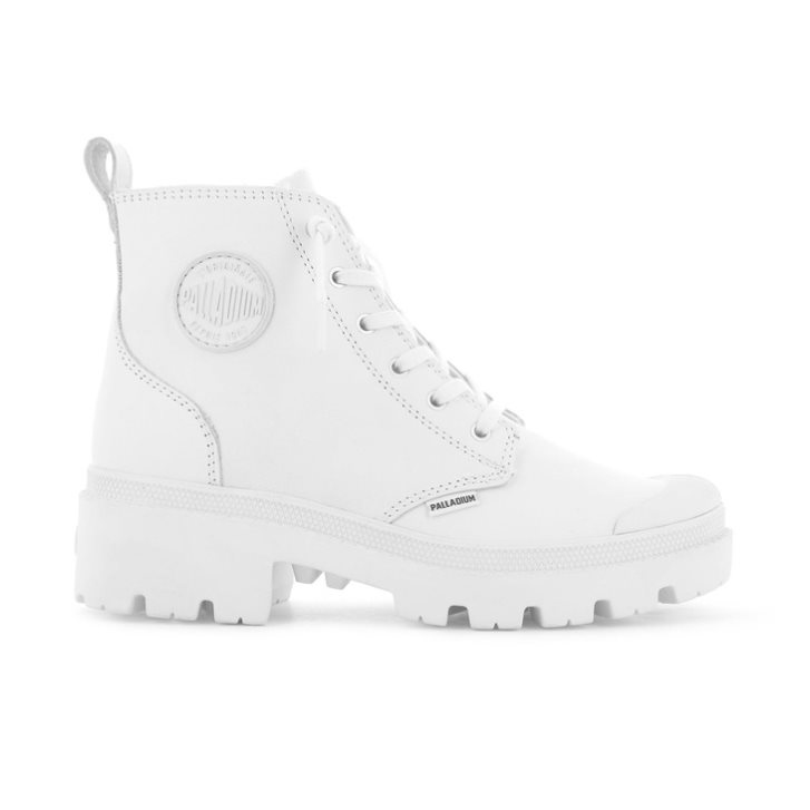 Bottes Palladium Pallabase Leather Femme Blanche | FR UOR709Y